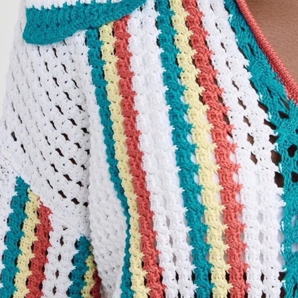 Solid & Striped The Lola Pullover Crochet Long Sleeved Split Cuffs - Picture 5 of 14